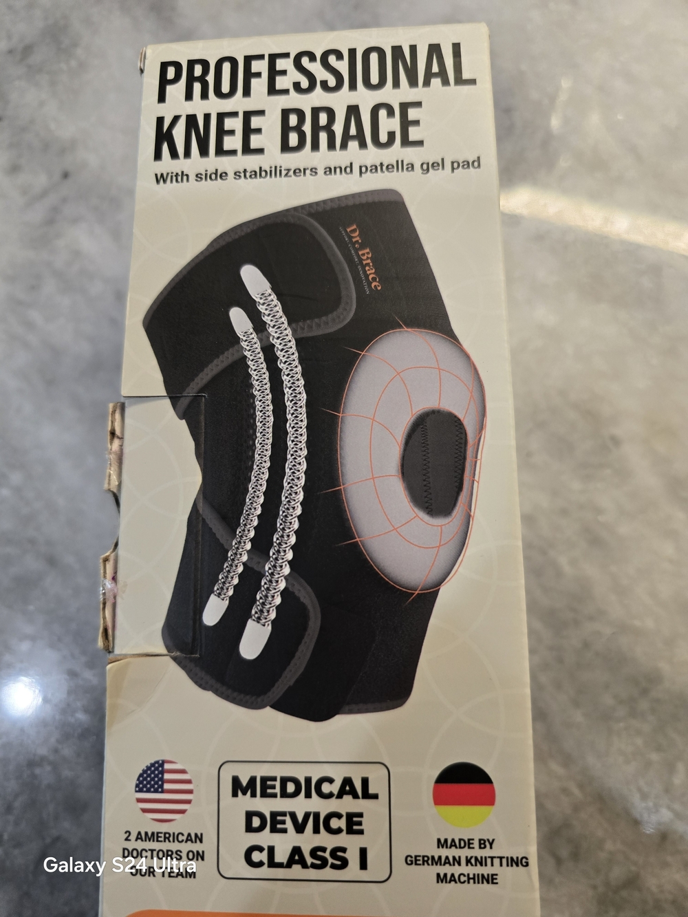 Dr. Brace Knee Brace/Support Strap - Black with Gray Trim XL